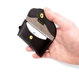 TADO VITO Unisex Leather Card Wallet Case Holder Dark Brown