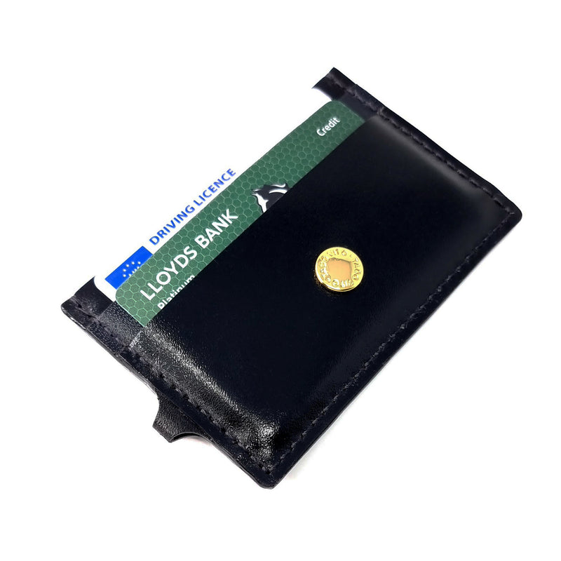 TADO VITO Leather Card Wallet Case Holder Black/Navy