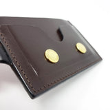 TADO VITO Dark Brown Leather Card Wallet Case Holder With Split Ring Attachment